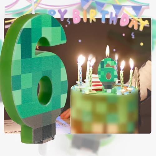 Green Number 5 Birthday Candle - Fun TNT Cake Topper