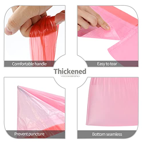 4 Gallon Drawstring Garbage Bags - 60 Count Pink Heavy-Duty Trash Bags