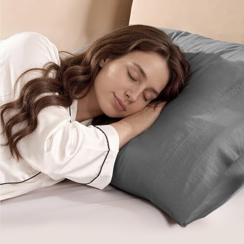 SureFit Gray Queen Size Washed Ultra-Chill Cooling Pillowcase Set of 2