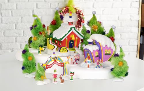 Dr. Seuss Grinch Village Accessories Wonky Christmas Tree Set - 6 & 8.25 Inches