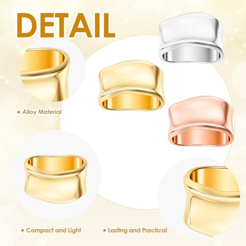 3 Pcs Minimalist Silk Scarf Clips - Gold, Silver, Rose Gold