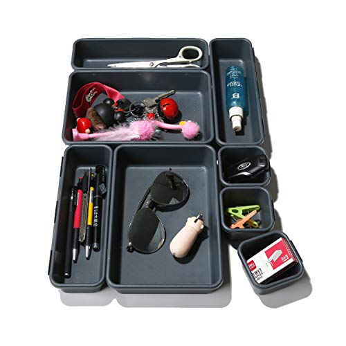 Interlocking Drawer Organizer Set for Kitchen, Office & Bathroom - 10 Pieces