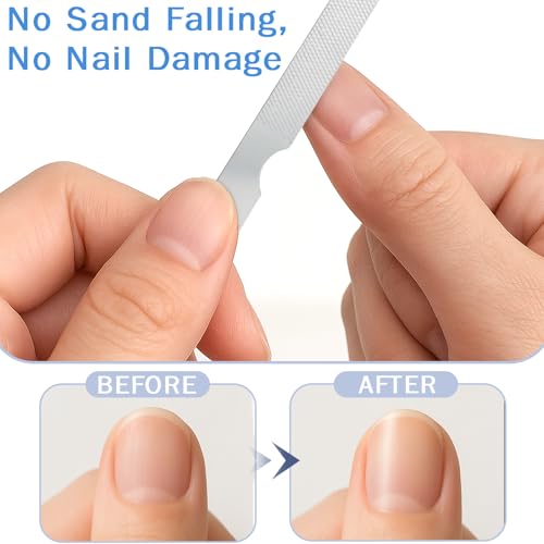 Ceemiaa 15PCS Stainless Steel Nail Files Set - Double-Sided Metal Buffers