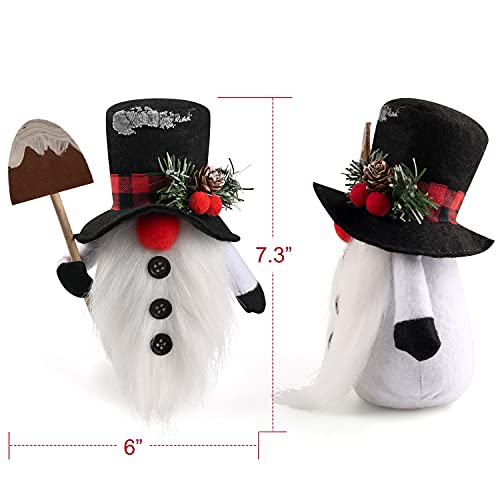 Christmas Gnome Plush Decor 2 Pack - Snowman Scandinavian Figurines