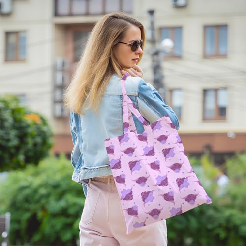 Watercolor Floral Western Canvas Tote Bag for Women Grocery Beach