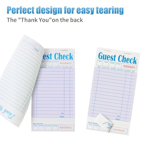 ZPARIK 6 Pack Purple Guest Check Books with 300 Order Slips