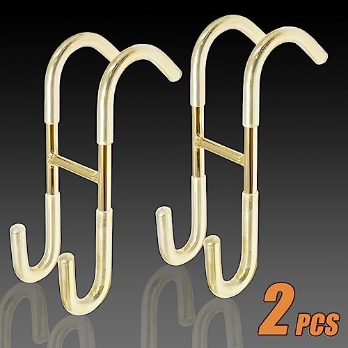 Hitefu Gold Shower Door Hooks – 2 Pack Frameless Glass Door Towel Hanger
