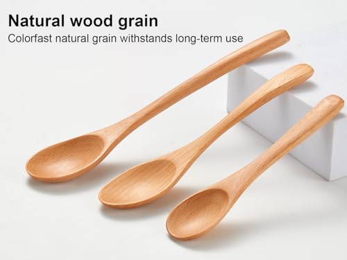 6-Piece Handcrafted Beech Wood Spoon Set - Assorted Sizes for Tea & Honey