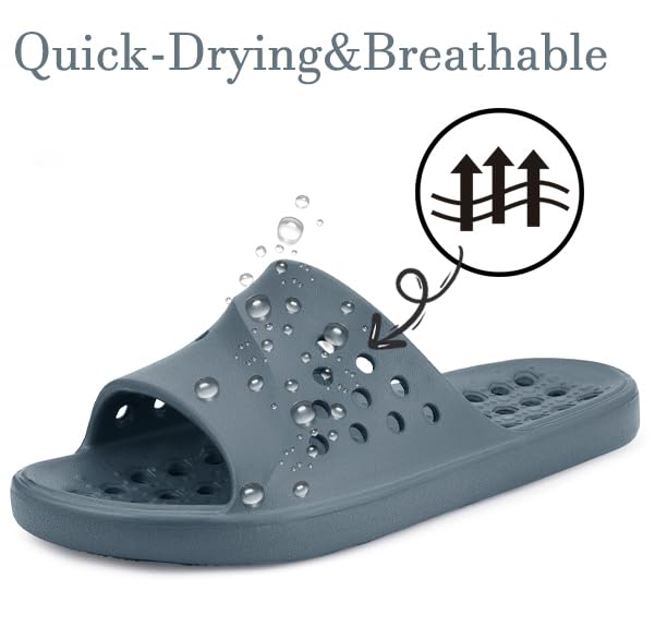 Gaatpot Quick-Dry Shower Sandals - Grey, Women 5.5-6.5 / Men 4.5-5.5