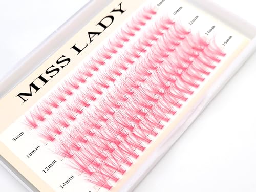 MISSLADY Pink Faux Mink Lash Clusters - 20D C Curl DIY Individual Eyelashes