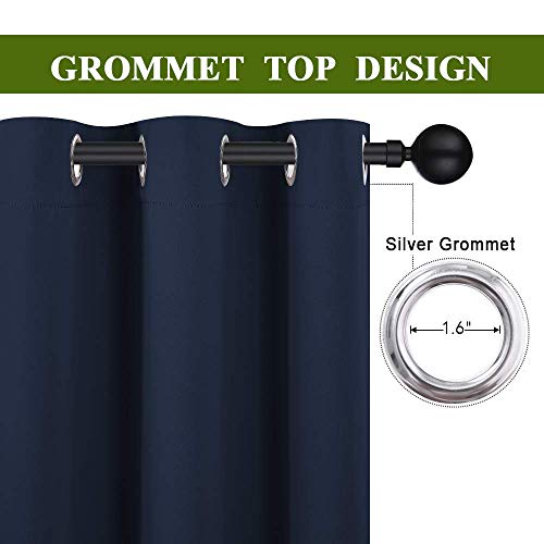 NICETOWN 70x84 Inch Navy Blackout Curtain Panel - Thermal Insulated & Noise Reducing