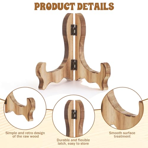 Skrfren 2-Piece Wooden Easel Plate Holder for Photos & Artwork