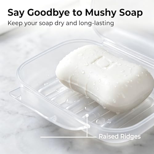 Vonpri Clear Travel Soap Case Leakproof & Compact for Shower Bathroom Outdoor