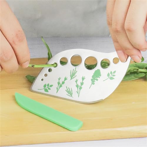 EYAKEG Stainless Steel Herb Stripper Tool with 9 Holes and Cutting Edge