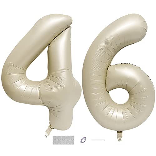 Cream White 46 Balloon Numbers - 40 Inch for Birthday & Events