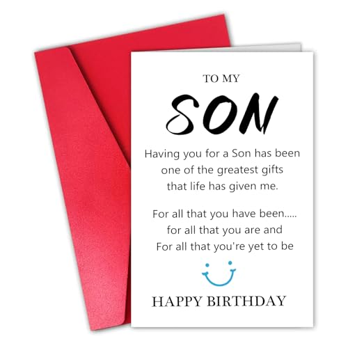 Funny Birthday Card for Son - 5x7 Inch with Envelope