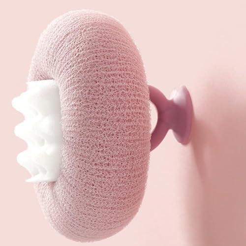 Senyango Sunflower Exfoliating Bath Sponge with Suction Cup Light Cyan