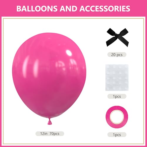 70 Pack Hot Pink 12 Inch Latex Balloons for Parties & Weddings
