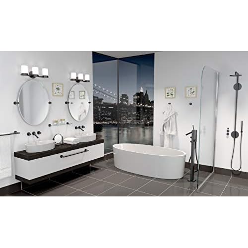 Gatco 4635AMX Glam Double Robe Hook, Matte Black / 3.10" W Wall Mount Double Robe, Towel Hook