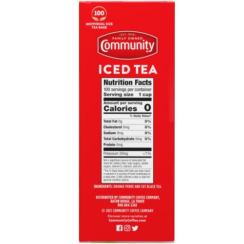 Community Coffee Orange Pekoe Cut Black Tea - 100 Individual Bags