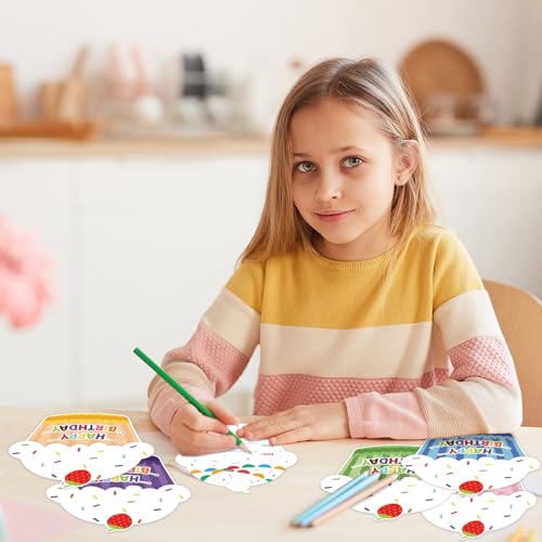 Atiloy Happy Birthday Card Set - 40 Kids Classroom Certificates & Greeting Cards