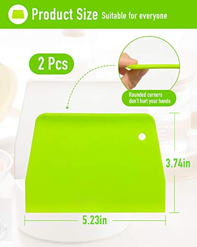 2PCS Flexible Dough Scraper Set - Food Safe Plastic Kitchen Tools