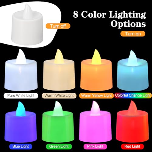 KOABY 25-Pack Flameless Votive Candles - 8 Hour Warm White Light