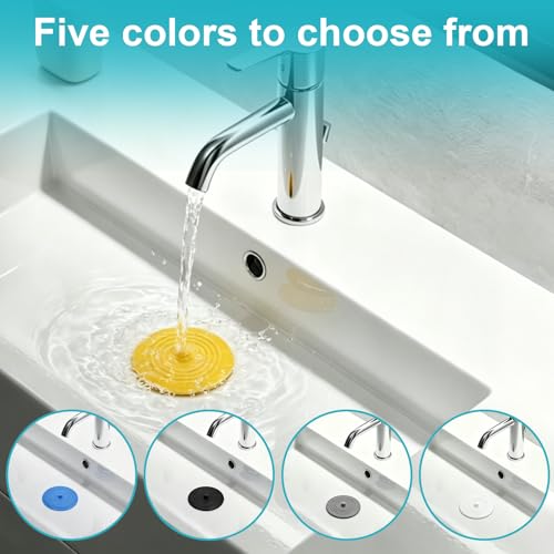 Universal 6-Inch Silicone Drain Stopper 5 Pack - Multi-Color