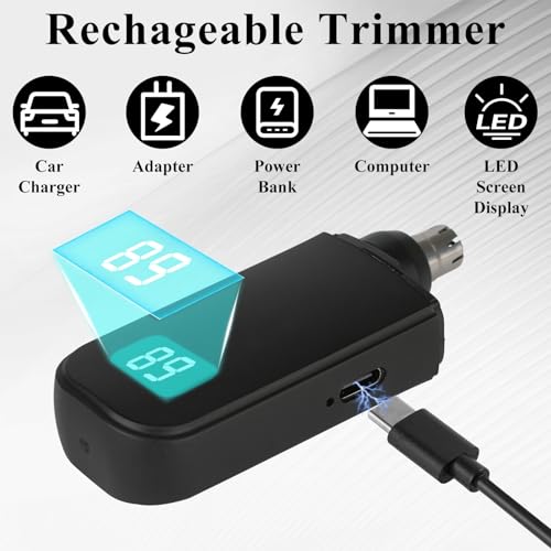 Yunmiss Portable LED Nose and Ear Hair Trimmer with Rechargeable Battery
