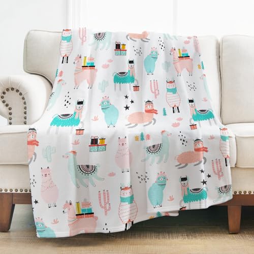 Llama Throw Blanket 60"x50" - Soft Flannel for All Seasons