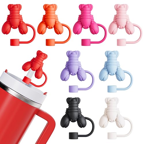 Reusable Silicone Straw Toppers for Stanley Cups - 8 Pack