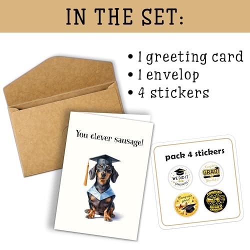 Funny Pet-Themed Graduation Card for Animal Lovers - 5.3x8 Inches