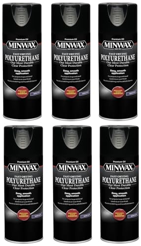 Minwax 33060 Clear Fast-Drying Oil-Based Polyurethane 6 Pack, Warm Satin