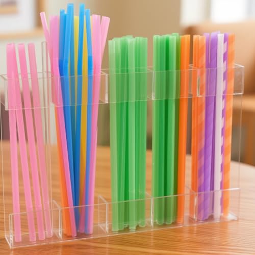 Ortarco Acrylic Straw Holder Organizer for Cabinet Door with Drainage