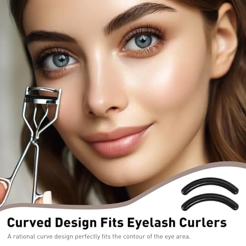 Jaasuee 60pcs Universal Silicone Eyelash Curler Replacement Pads Black