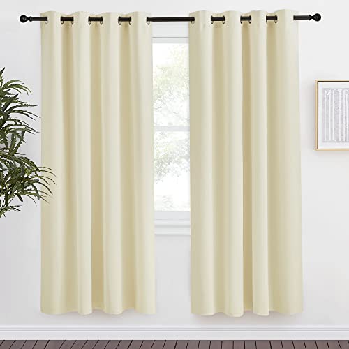NICETOWN Room Darkening Blackout Curtain Panel for Kids - Beige 55x78