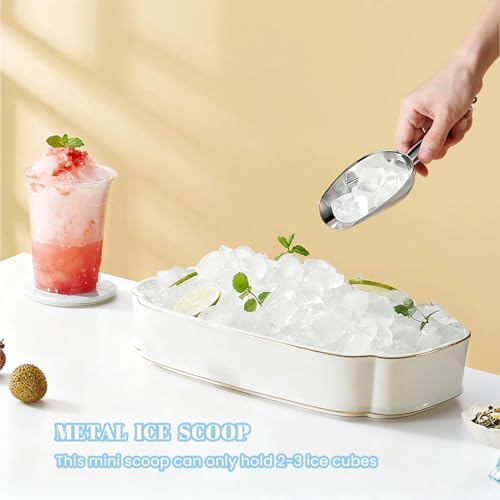 Stainless Steel Ice Scoop 3oz for Freezer & Bar, Durable Food-Grade Kitchen Tool