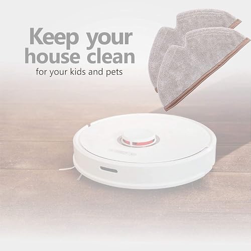KEEPOW 2-Pack Microfiber Mop Pads for Roborock S5/S6/Q5/Q7/Q8