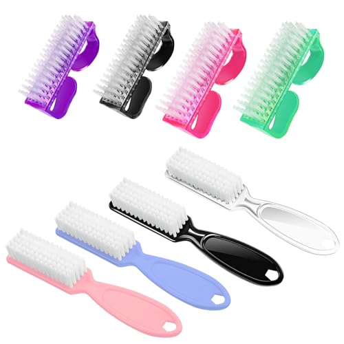 ROSVIDY 8 PCS Nail Brush for Cleaning Fingernails and Toenails, Handle Grip Scrub Brushes