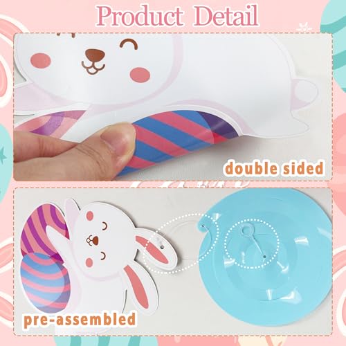 24PCS Easter Hanging Swirl Decorations - Bunny & Egg Designs