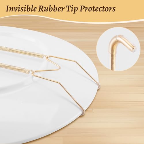 6-8 Inch Gold Plate Wall Hangers Set - 3 Pieces, Invisible Wall Plate Holders for Ceramic & Porcelain Decor