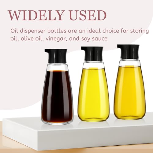 Black Glass Soy Sauce Dispenser Bottle 9.6 oz Leak-Proof Oil & Vinegar Cruet