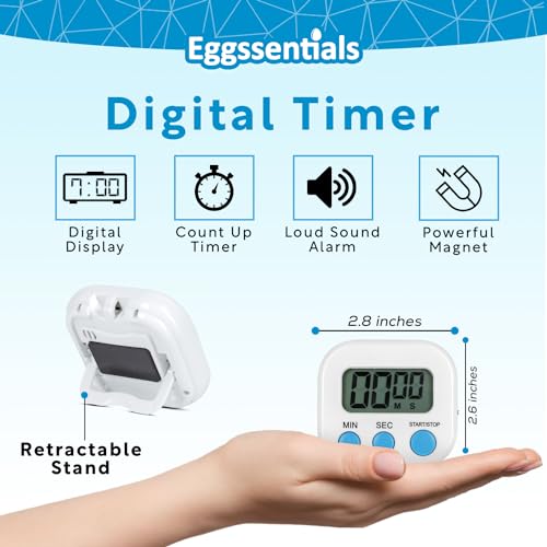 Eggssentials Digital Kitchen Timer with Backlight & Loud Alarm - 1 Pack