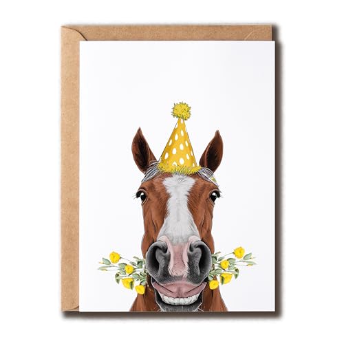 Horse Birthday Card for Horse Lovers - 5x7 Greeting Card