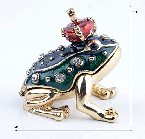 Frog Prince Trinket Box - Hinged Jewelry Box for Girls & Women