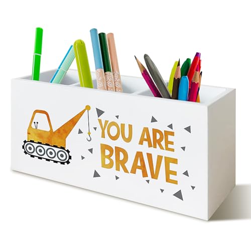 Inspirational Truck Pen Holder with 3 Compartments - Motivational Desk Organizer