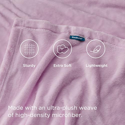 Bedsure Light Purple Throw Blanket - 50" x 60" Cozy Microfiber