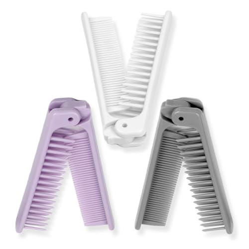 Zoolinn 3-Piece Pocket Folding Comb Set – Dual-Headed Travel Hair Brushes