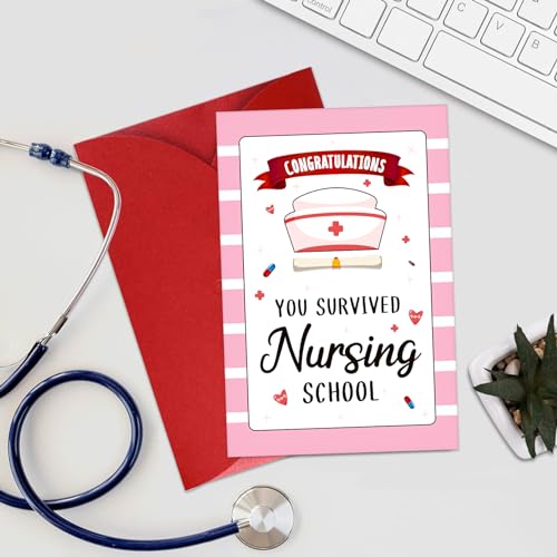 Nurse Graduation Card - Funny New Nurse Greeting Card with Envelope