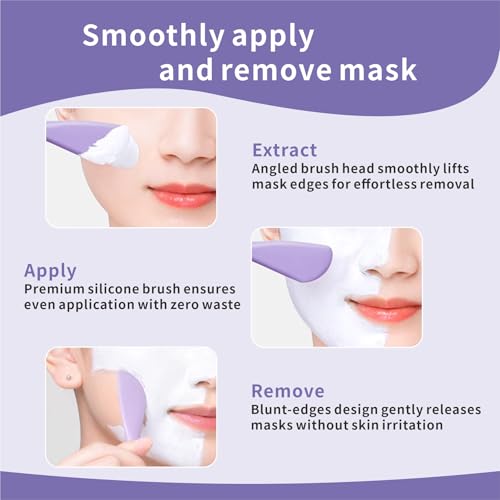 Silicone Face Scrubber and Mask Applicator Brush (Pink, Purple)